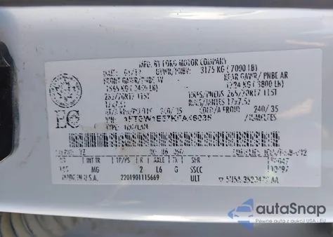 2019 Ford F-150 Xlt from USA, damaged, VIN 1FTEW1E57KFA46035